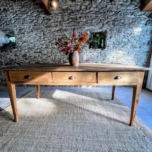 Suzanne : table de ferme ancienne en bois massif